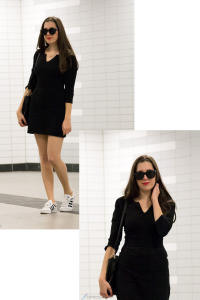 outfit, le specs, mango, hallhuber, adidas top ten sleek, black, white, little black dress, das kleine schwarze, sunglasses, sonnenbrille, cateye